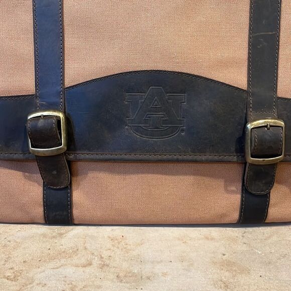Auburn University Canyon Outback Canvas and Leather Messenger Laptop Bag - Picture 2 of 10